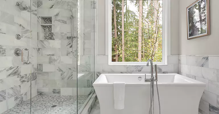 Bathtub to Tile Shower Conversion in Wheeling